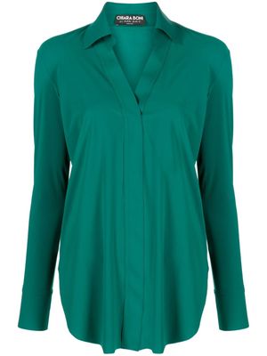 CHIARA BONI La Petite Robe long-sleeved V-neck shirt - Green