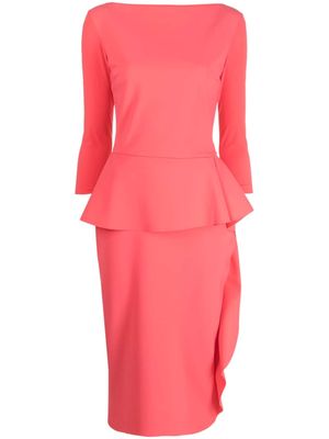 CHIARA BONI La Petite Robe Margret peplum-waist midi dress - Pink