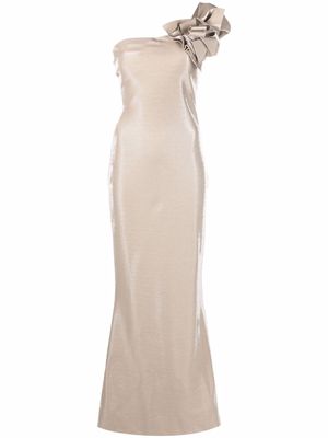 CHIARA BONI La Petite Robe Nicola Shine gown - Neutrals