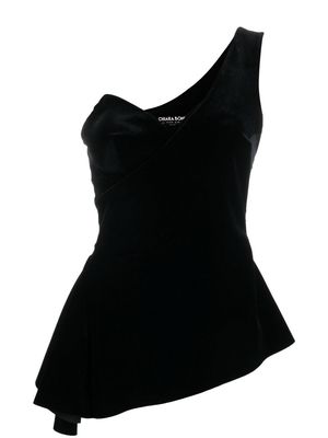 CHIARA BONI La Petite Robe one-shoulder velvet top - Black