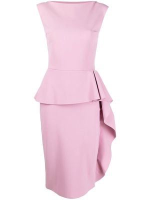 CHIARA BONI La Petite Robe ruffle-detail peplum-waist dres - Pink