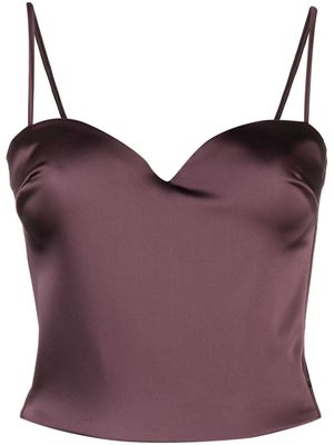 CHIARA BONI La Petite Robe satin-finish corset top - Purple