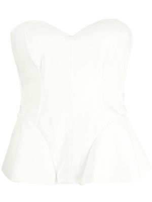 CHIARA BONI La Petite Robe strapless peplum top - White