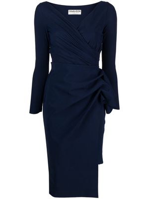 CHIARA BONI La Petite Robe V-neck draped midi dress - Blue