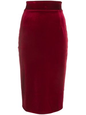 CHIARA BONI La Petite Robe velvet midi pencil skirt - Red