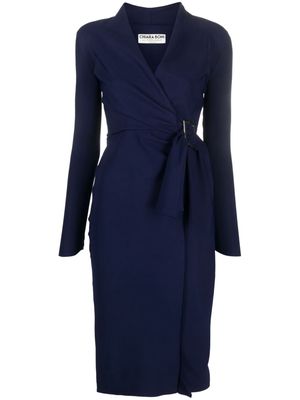 CHIARA BONI La Petite Robe wrap-design ruffle-detailing dress - Blue