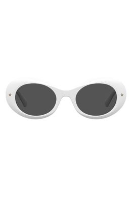 Chiara Ferragni 50mm Round Sunglasses in White/Grey