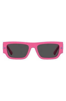 Chiara Ferragni 53mm Rectangle Sunglasses in Pink/Grey