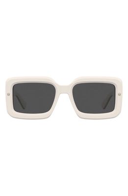 Chiara Ferragni 53mm Rectangular Sunglasses in White/Grey