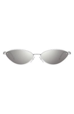 Chiara Ferragni 57mm Cat Eye Sunglasses in Palladium/Silver Mirror