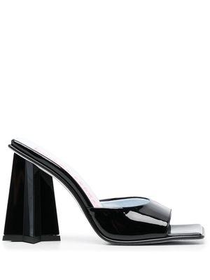 Chiara Ferragni 95mm square-toe patent mules - Black