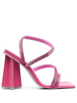 Chiara Ferragni calf-leather crystal-embellished sandals - Pink