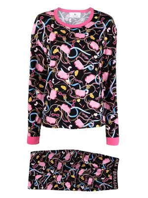 Chiara Ferragni CF Iconic-print pajama set - Black