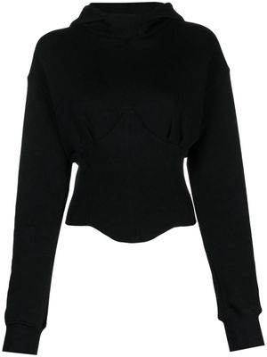 Chiara Ferragni corset-style hooded cotton top - Black