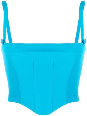 Chiara Ferragni corset-style square-neck top - Blue