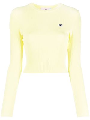 Chiara Ferragni cropped knitted top - Yellow