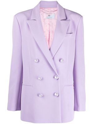 Chiara Ferragni crystal-embellished double-breasted blazer - Purple