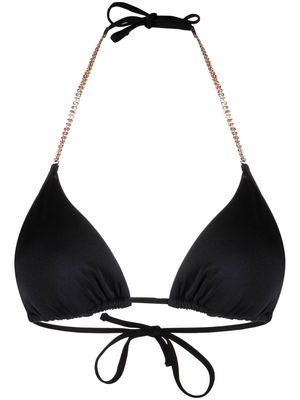 Chiara Ferragni crystal-embellished halteneck bikini top - Black