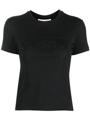 Chiara Ferragni crystal-embellishment cotton T-shirt - Black