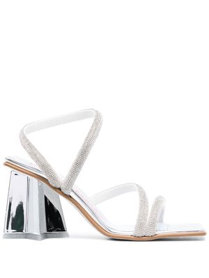 Chiara Ferragni crystal square-toe sandals - Grey