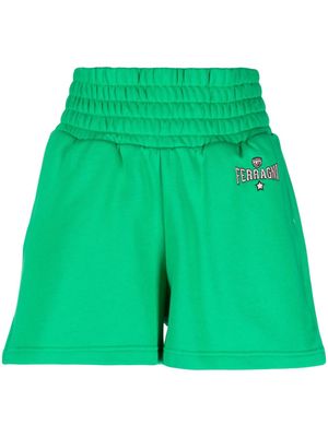 Chiara Ferragni elasticated-waistband cotton shorts - Green