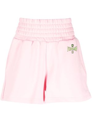 Chiara Ferragni elasticated-waistband cotton shorts - Pink