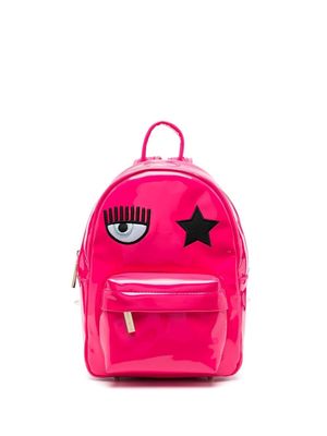 Chiara Ferragni embroidered Eyelike motif backpack - Pink