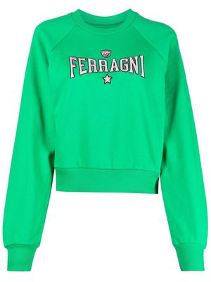 Chiara Ferragni embroidered-logo cotton sweatshirt - Green
