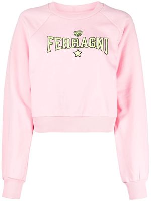 Chiara Ferragni embroidered-logo cotton sweatshirt - Pink
