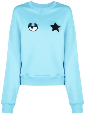 Chiara Ferragni embroidered-motif long-sleeve sweatshirt - Blue