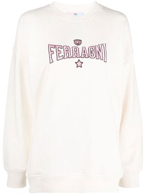 Chiara Ferragni embroidered-motif long-sleeve sweatshirt - White