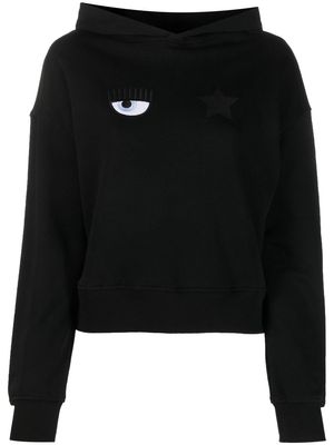Chiara Ferragni eye-Like motif hoodie - Black