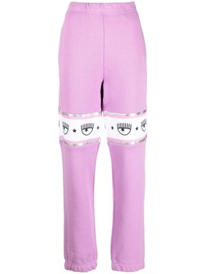 Chiara Ferragni eye-motif cotton sweatpants - Pink