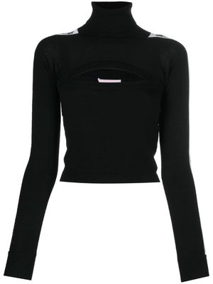 Chiara Ferragni eye-motif cropped jumper - Black
