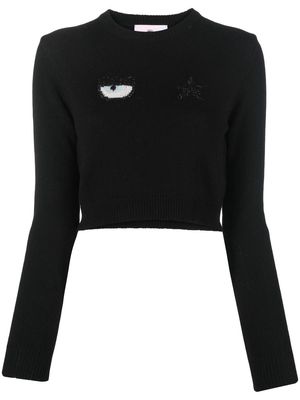 Chiara Ferragni eye-motif knitted jumper - Black