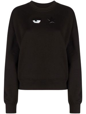 Chiara Ferragni eye-motif long-sleeve sweatshirt - Black