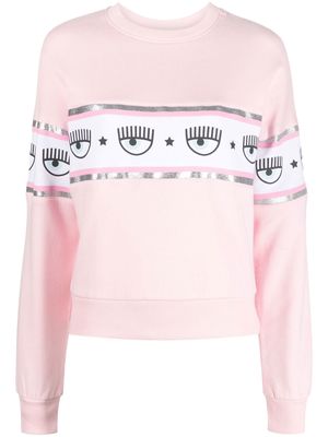 Chiara Ferragni eye-print cotton sweatshirt - Pink