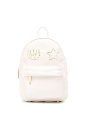 Chiara Ferragni Eye Star faux-leather backpack - White
