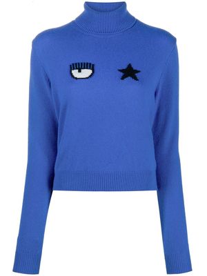 Chiara Ferragni Eye Star roll-neck jumper - Blue
