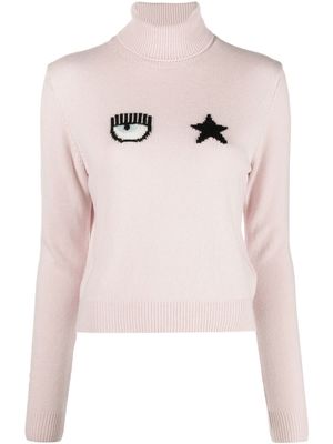 Chiara Ferragni Eye Star roll-neck jumper - Pink