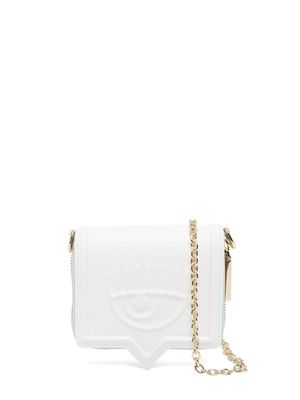 Chiara Ferragni Eyelike embossed faux-leather wallet-on-chain - White
