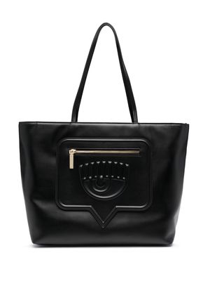 Chiara Ferragni Eyelike-embossed tote bag - Black