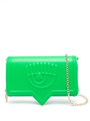 Chiara Ferragni Eyelike faux-leather clutch bag - Green