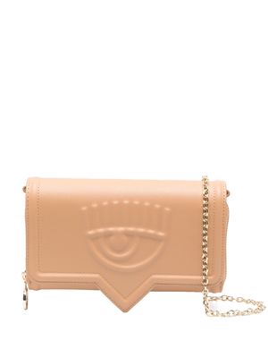 Chiara Ferragni Eyelike faux-leather clutch bag - Neutrals
