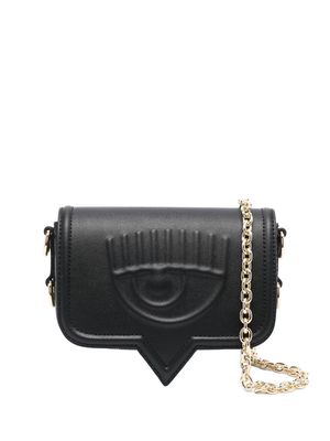 Chiara Ferragni Eyelike faux-leather crossbody bag - Black