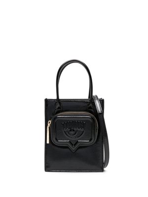 Chiara Ferragni Eyelike faux-leather tote bag - Black