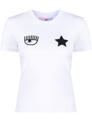 Chiara Ferragni Eyelike-motif cotton T-shirt - White
