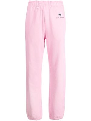 Chiara Ferragni Eyelike-motif cotton track pants - Pink