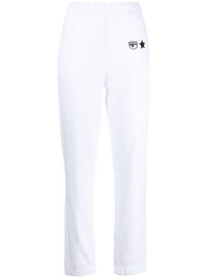 Chiara Ferragni Eyelike-motif cotton track pants - White