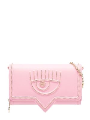 Chiara Ferragni Eyelike-motif foldover purse - Pink